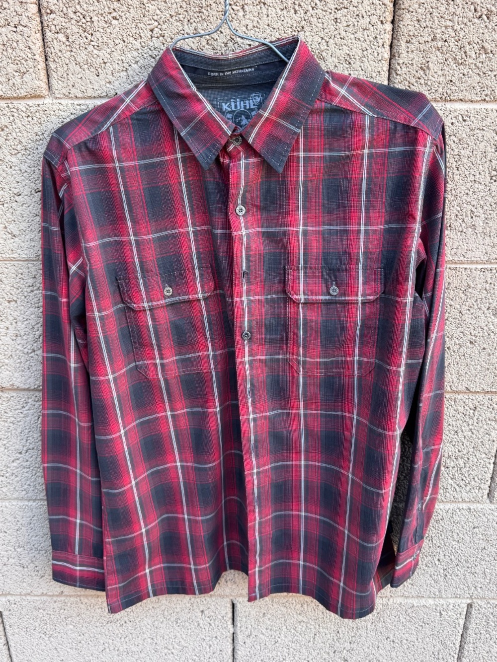 Men's Kuhl long sleeve button down shirt, size L